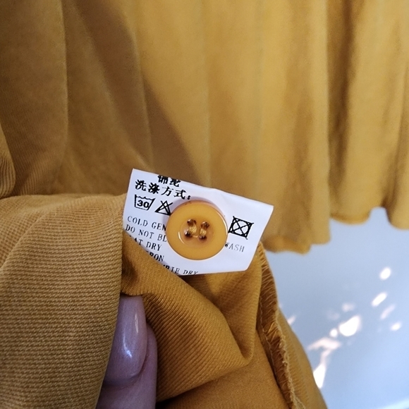 New mustard yellow spring summer swing baby doll dress size small - Picture 5 of 6